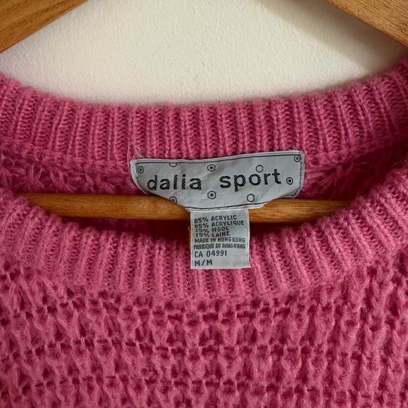 Vintage Bubblegum Pink Oversized Sweater – Dalia Sport, M - Picture 3 of 5